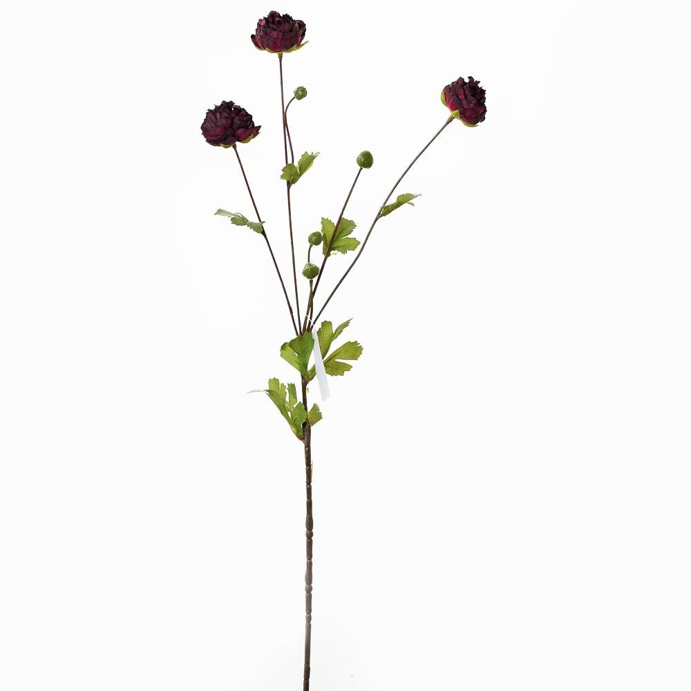 Dekor - Ranunculus 71 cm Bordový