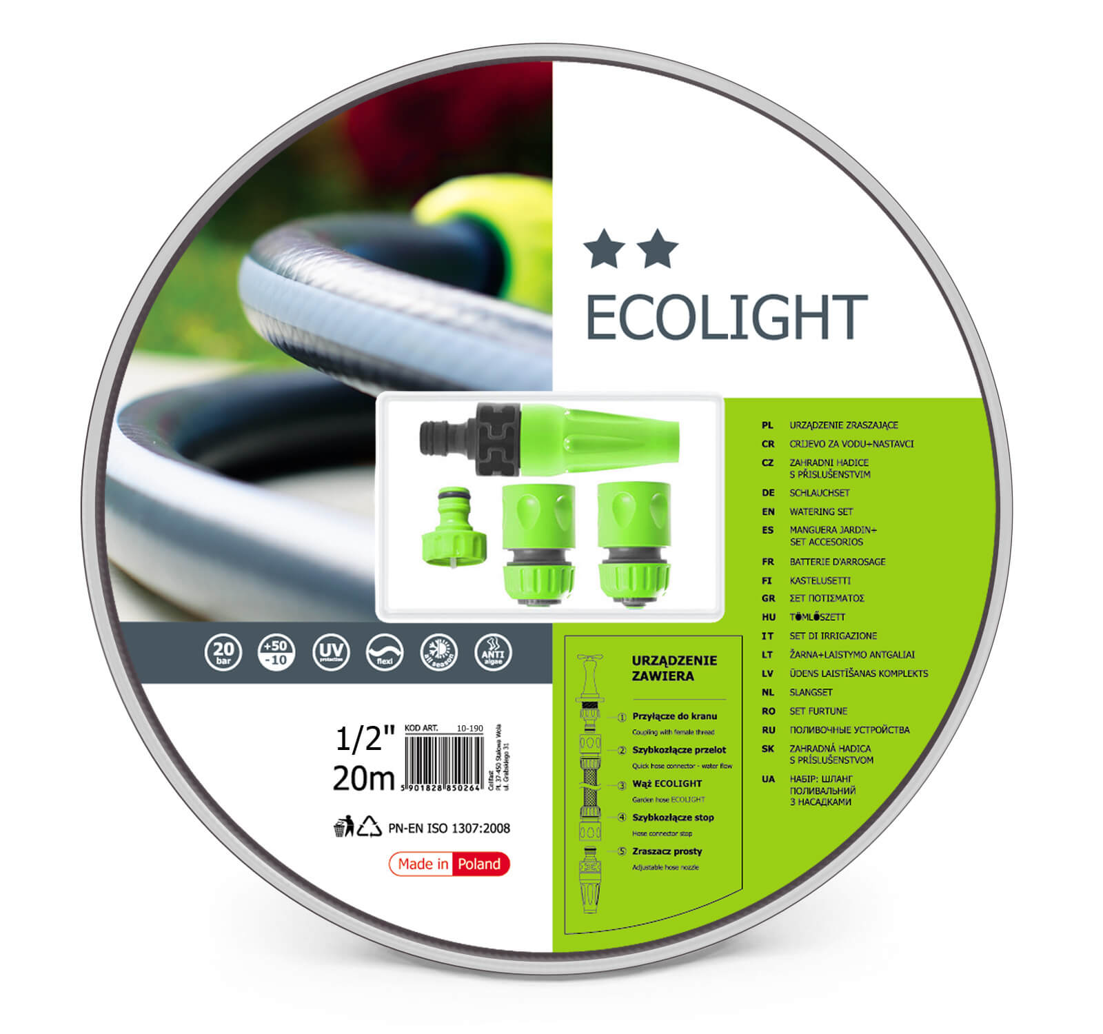 Zavlažovacia sada ECOLIGHT 1/2" 20 m